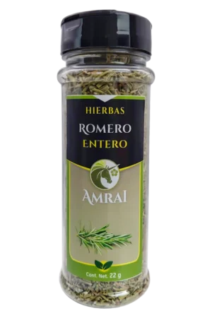 AMRAI Romero Entero, hierbas, frasco de 22 g con tapa negra.