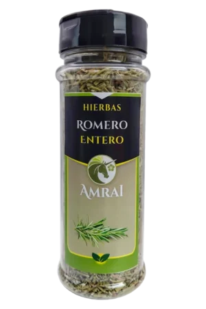 AMRAI Romero Entero, hierbas, frasco de 22 g con tapa negra.